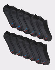 Hanes Men's Cushioned No Show Socks, X-Temp, 12-Pairs