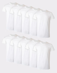 Hanes Men's Cotton Undershirt Super Value Pack, Moisture-Wicking, White, 10-pack