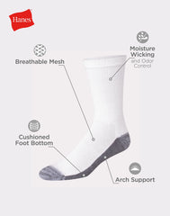Hanes Men's FreshIQ® X-Temp® Active Cool® Big and Tall Crew Socks 12-Pack
