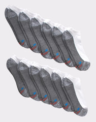Hanes Men's Cushioned No Show Socks, X-Temp, 12-Pairs