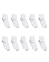 Hanes Women's Athletic Ankle Socks, Full Sole Cushion, Extended Sizes, 10-Pairs