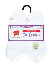 Hanes Ultimate Women's No Show Socks Pack, Cushioned, 8-Pairs