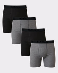Hanes Ultimate Big Men’s Cotton Boxer Brief Underwear, 4-Pack (Big & Tall Sizes)