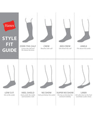 Hanes Double Tough Men's Big & Tall Ankle Socks, Shoe Sizes 12-14, 6-Pairs