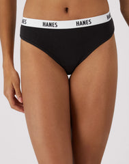 Hanes Soft & Breathable Women’s Ribbed Cotton Bikini Underwear, 3-Pack