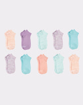Hanes Comfort Soft Girls' No Show Socks, 10-Pairs