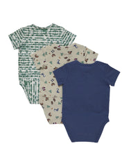 Hanes Pure Comfort Baby Short Sleeve Bodysuits, Organic Cotton, Boys & Girls, 3-Pack