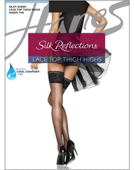 Hanes Silk Reflections Lace Top Thigh Highs