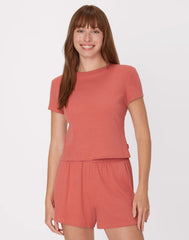 Hanes Originals Women's Supersoft Comfywear Rib Baby Doll Tee