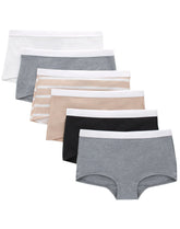 Hanes Originals Girls' Underwear Boyshorts Pack, Black & Assorted, 6-Pack <br>
