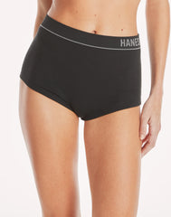 Hanes Originals Women's Underwear Seamless Rib Boyfit Panties, 3-Pack