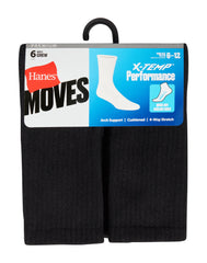 Hanes Men's Performance Cushioned Crew Socks, 6-Pack