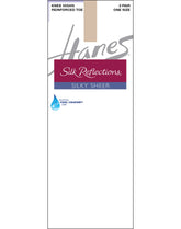 Hanes Silk Reflections Silky Sheer Knee Highs with Reinforced Toe, 2-Pairs