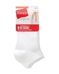 Hanes Originals Women’s SuperSoft No Show Socks, 6-Pairs