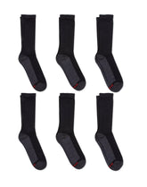 Hanes Double Tough Men's Crew Socks, Comfort Top, Shoe Sizes 12-14, 6-Pairs