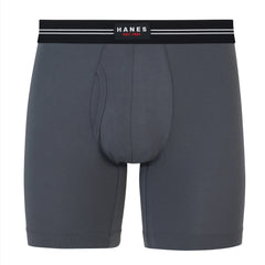 Hanes Perfect Flex Men's Boxer Brief Underwear, Lightweight & Breathable, Grey, 1-Pack