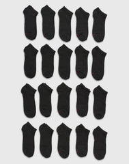 Hanes Men’s Cushioned No Show Socks Pack, 20 Pairs, Moisture Wicking