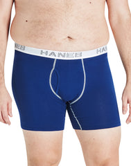 Hanes Ultimate Stretch Cotton Big Men’s Boxer Brief Underwear, Assorted, 4-Pack (Big & Tall Sizes)