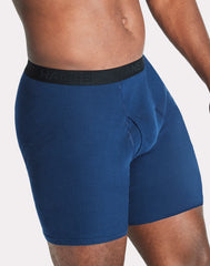 Hanes Ultimate Big Men’s Cotton Boxer Brief Underwear, Blue-Red, 4-Pack (Big & Tall Sizes)