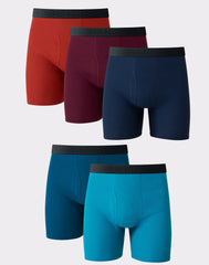 Hanes Ultimate Men&rsquo;s Cotton Boxer Brief Underwear, Comfort Flex Waistband, Assorted, 5-Pack