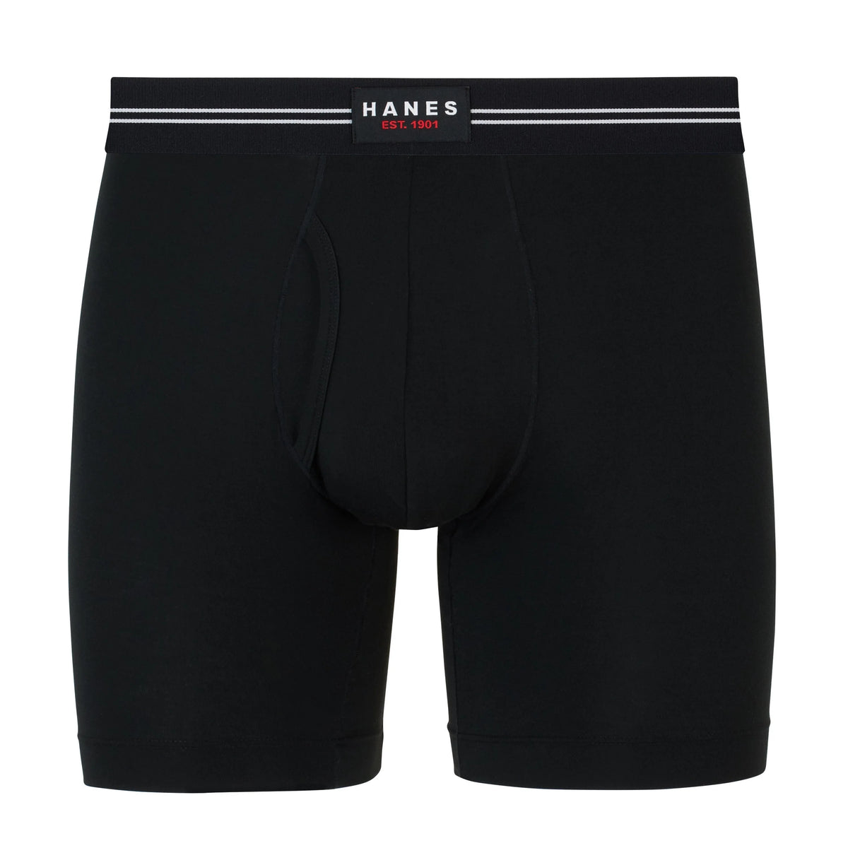 Hanes Perfect Flex Men's Boxer Brief Underwear, Lightweight &amp; Breathable, Black, 1-Pack