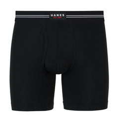 Hanes Perfect Flex Men's Boxer Brief Underwear, Lightweight &amp; Breathable, Black, 1-Pack