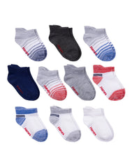 Hanes Infant/Toddler Boys' Heel Shield Socks, Gripper Foot Bottoms, 10-Pairs
