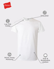 Hanes Men's Cotton Undershirt Super Value Pack, Moisture-Wicking, White,  10-pack