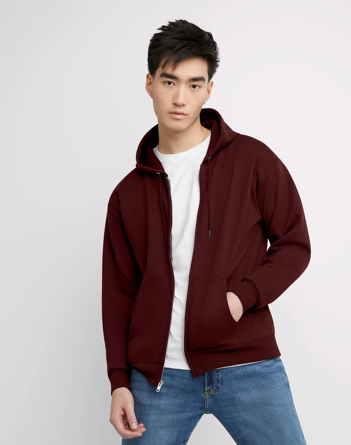 Hanes EcoSmart Unisex Full-Zip Fleece Hoodie