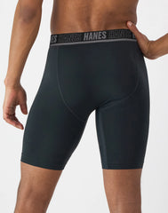 Hanes Moves Ultimate Men&rsquo;s Anti-Chafe Long Leg Boxer Brief Underwear, Total Support Pouch, X-Temp, 4-Pack, 8&rdquo;