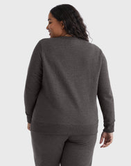 Hanes Just My Size EcoSmart Women's Fleece Sweatshirt, V-Notch (Plus Size)