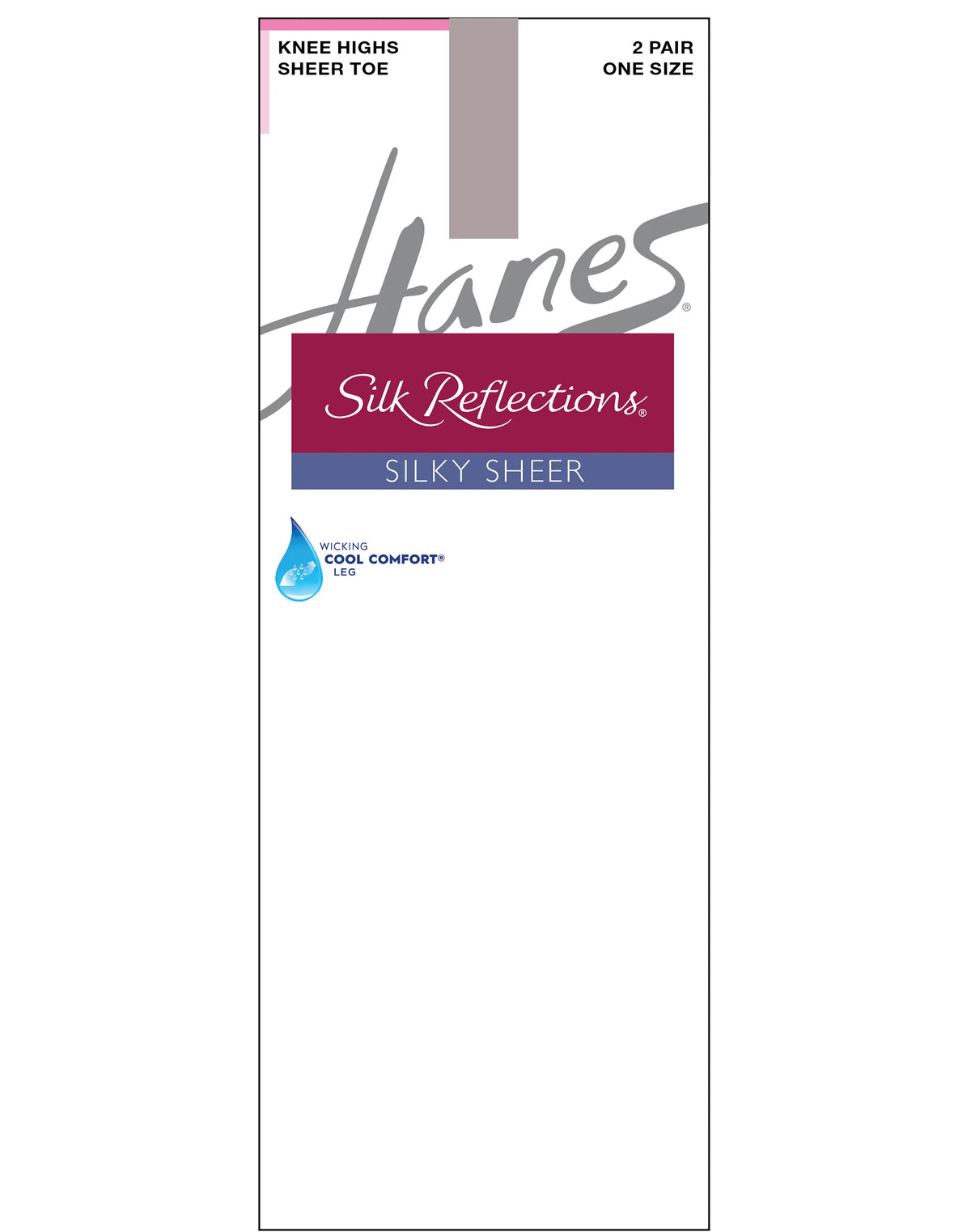 Hanes Silk Reflections Silky Sheer Knee Highs, Sheer Toe, 2-Pairs