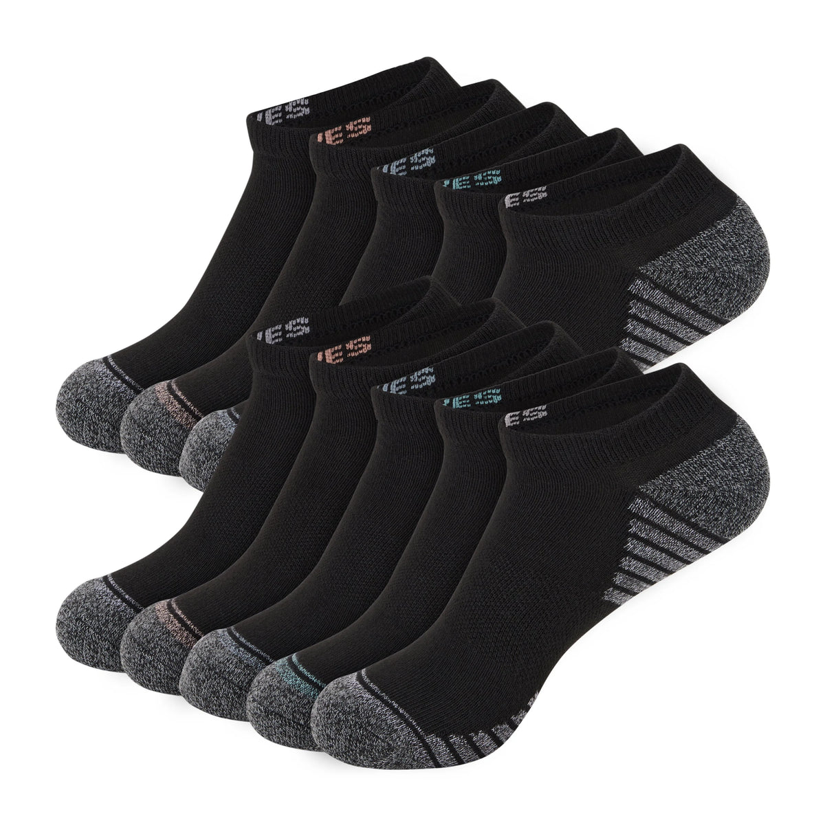 Hanes Moves X-Temp Women&rsquo;s No Show Socks, 10-Pairs, Shoe Sizes 8-12