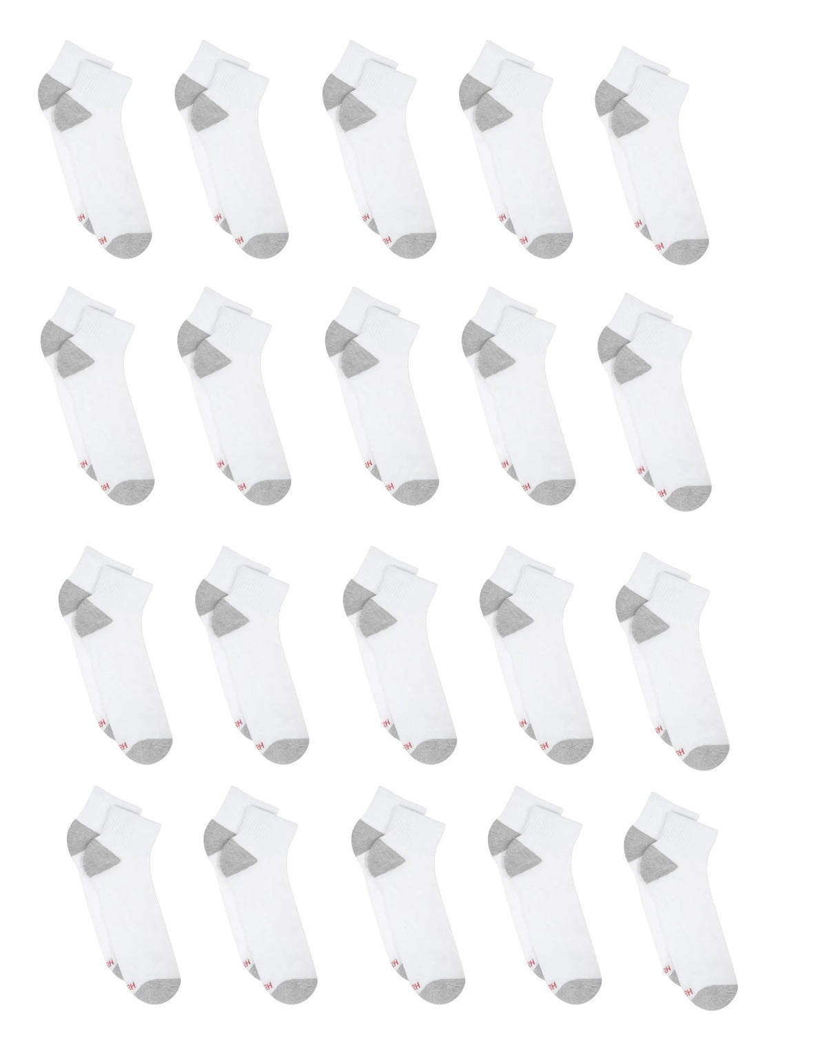 Hanes Men&rsquo;s Cushioned Ankle Socks Pack, 20 Pairs, Moisture Wicking