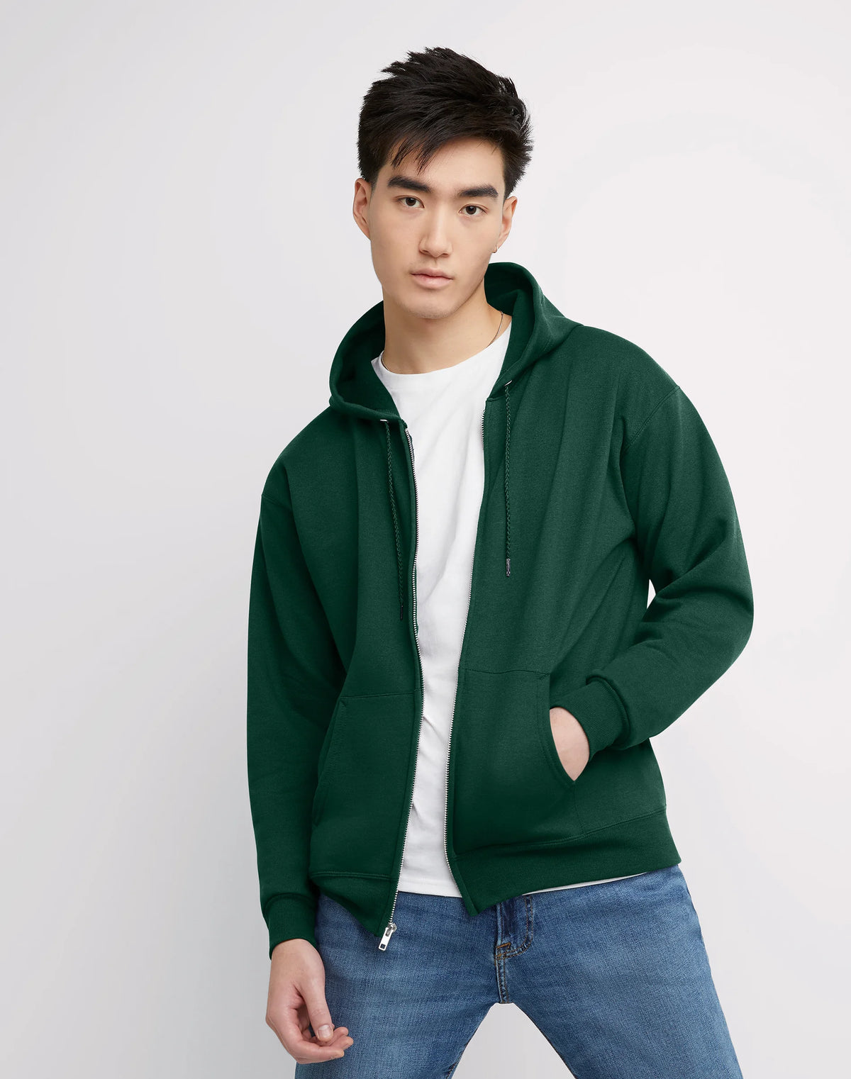 Hanes EcoSmart Unisex Full-Zip Fleece Hoodie