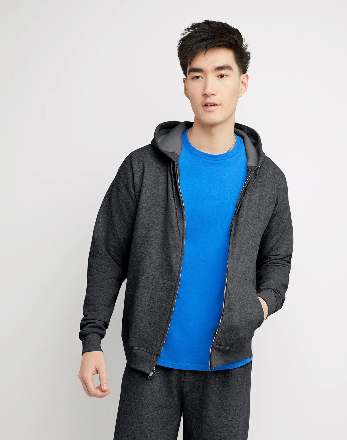 Hanes EcoSmart Unisex Full-Zip Fleece Hoodie