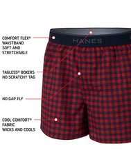 Hanes Ultimate ComfortSoft Boys' Woven Boxer Underwear, Assorted, 4-Pack