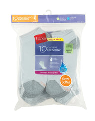 Hanes Women's Athletic No Show Socks, Full Sole Cushion, 10-Pairs