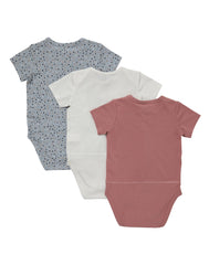 Hanes Pure Comfort Baby Short Sleeve Bodysuits, Organic Cotton, Boys &amp; Girls, 3-Pack