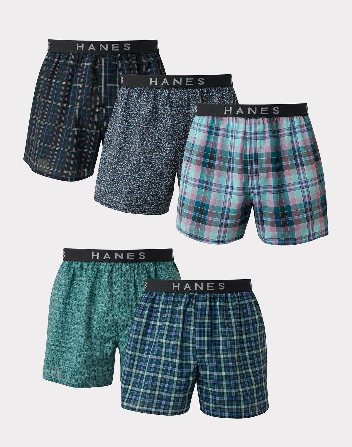 Hanes Ultimate Men's Boxer Underwear, Moisture-Wicking, 5-Pack