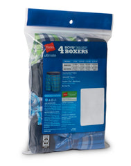 Hanes Ultimate ComfortSoft Boys' Woven Boxer Underwear, Assorted Plaid, 4-Pack