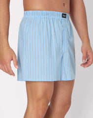 Hanes Originals Ultimate Men's Cotton Stretch Woven Boxer Underwear, Blue Plaids/Prints, 3-Pack