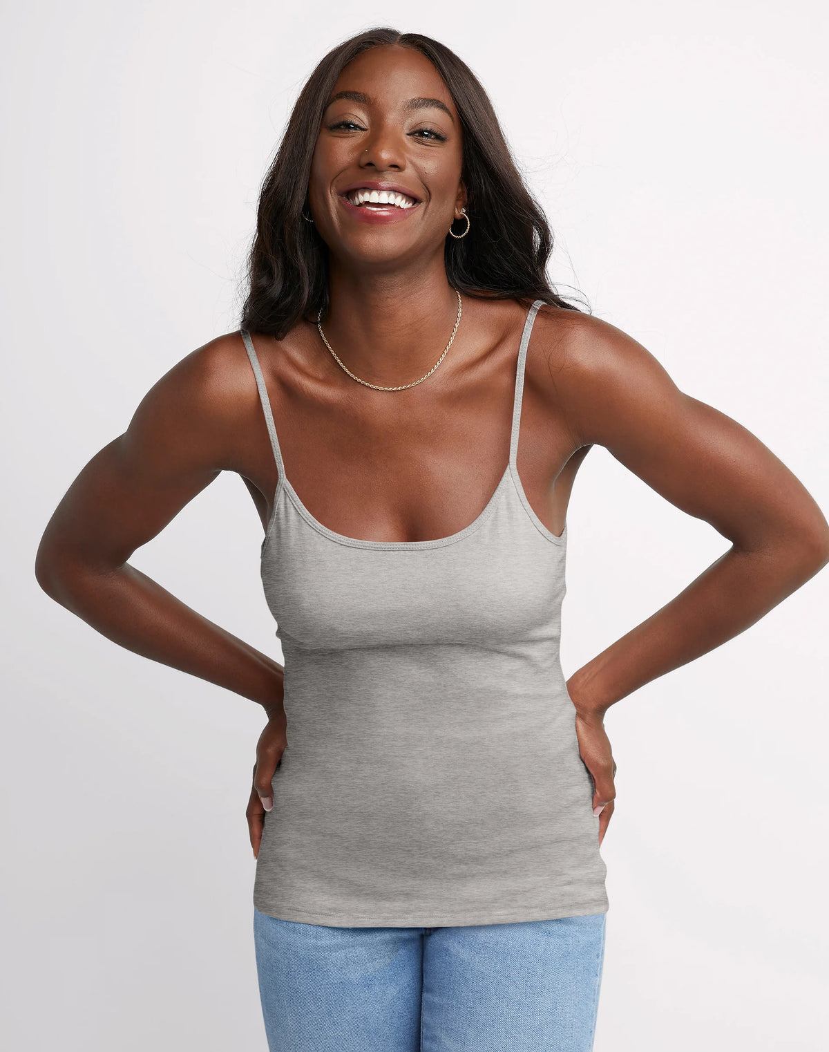 Hanes Women's Stretch Cami with Built-In Shelf Bra